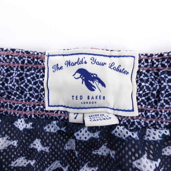 NEW Ted Baker Octagon Geometric Print Lined Swim Trunks Quiet Luxury Mauve 3XL - Picture 2 of 8